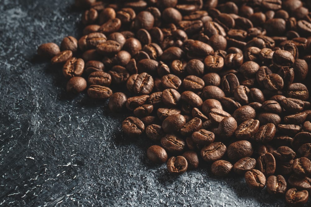 Roasted coffee, off the drum