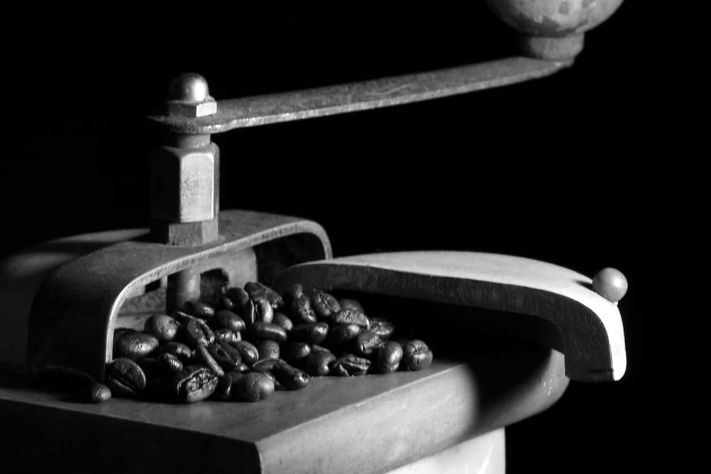 The grinder at the end of the bench